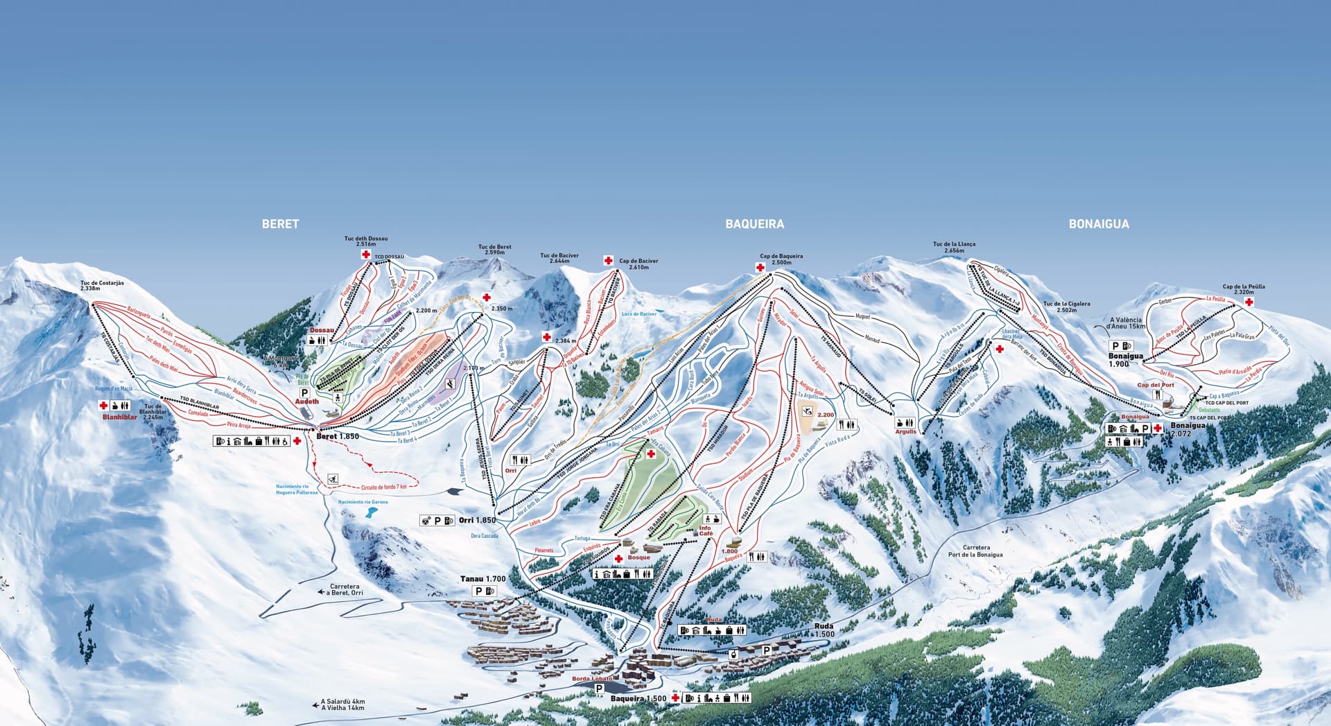 Baqueira-Beret ski map