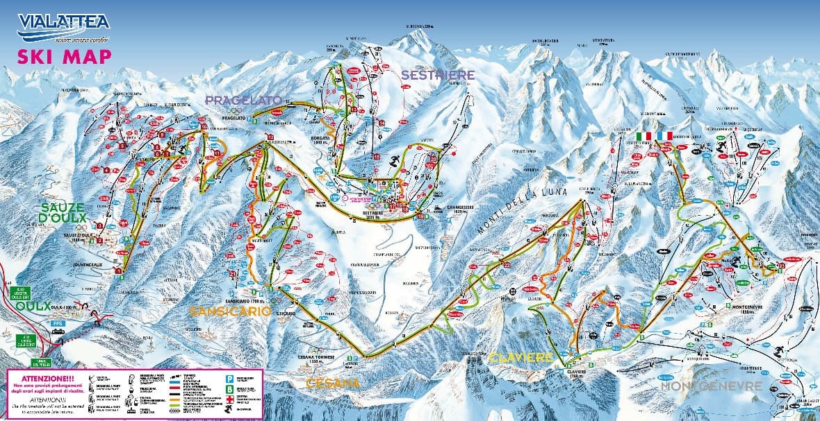Sestriere ski map